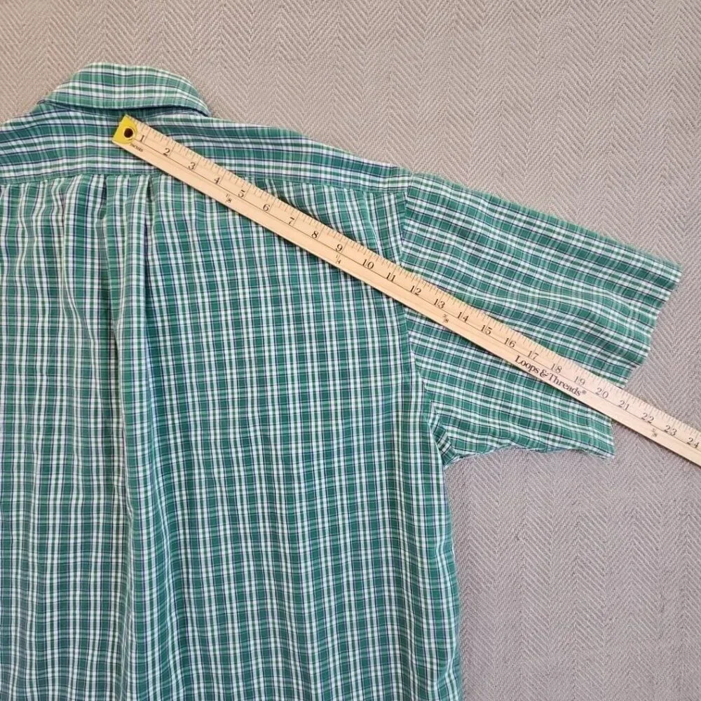 Polo Ralph Lauren‎ Shirt Blake Men's Size Large Green Plaids Purple Pony EUC LN